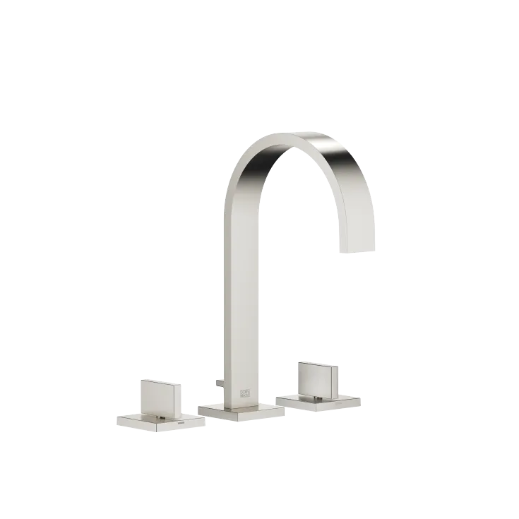 MEM Three-hole basin mixer with pop-up waste - Brushed Platinum - 20 713 782-06