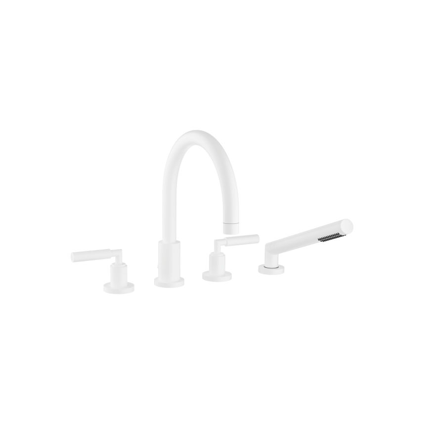 TARA Matte White Bath faucets Bath shower set for bath rim or tile