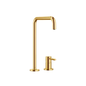 META SQUARE Two-hole mixer with individual rosettes - Brushed Durabrass (23kt Gold) - 32 815 861-28
