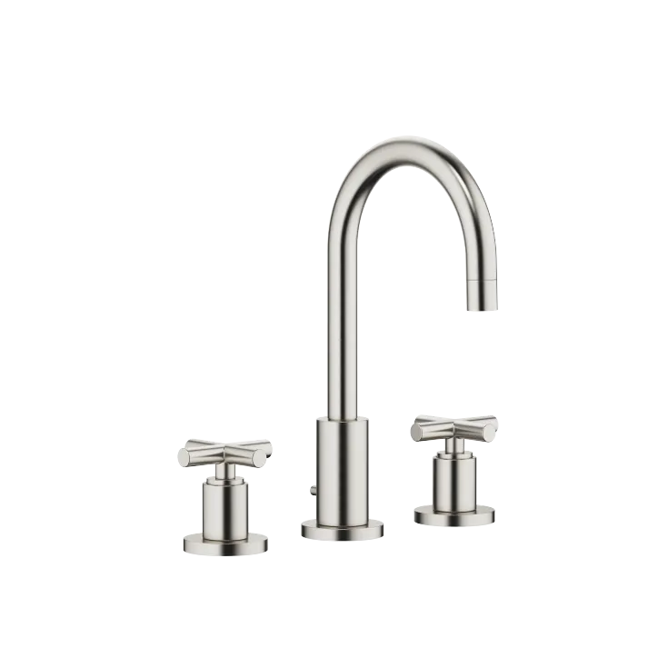 TARA Three-hole basin mixer with pop-up waste - Brushed Platinum - 20 710 892-06 0010