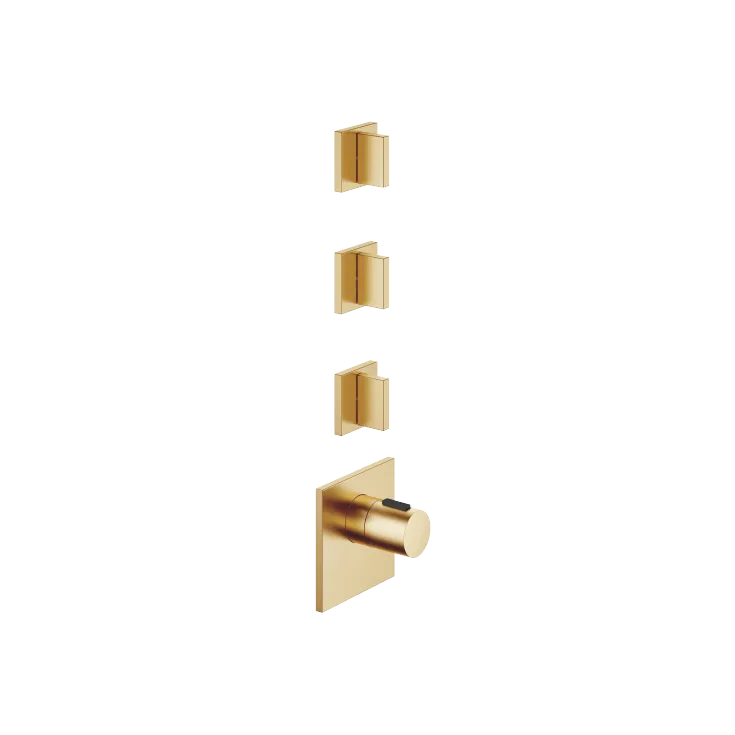 MEM xTOOL Thermostat module with 3 valves - Brushed Durabrass (23kt Gold) - Set containing 4 articles