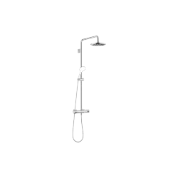 Showerpipe with shower thermostat without hand shower FlowReduce - Brushed Chrome - 34 459 979-93