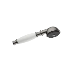 MADISON Douchette à main en laiton avec poignée en porcelaine (blanche) - Dark Platinum brossé - 28 002 970-99