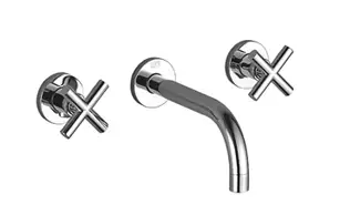 TARA Wall-mounted three-hole lavatory mixer without drain - Brushed Dark Bronze (PVD) - 36 712 892-43 0010