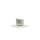 Manopola Nature Squared Eggshell Snakeskin Black - Cromo spazzolato