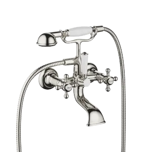 MADISON Bath mixer for wall mounting with hand shower set - Platinum - 25 023 360-08
