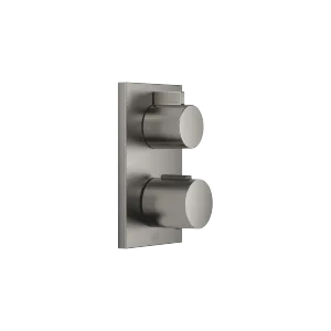 Thermostat à encastrer avec réglage de débit et robinet d'arrêt intégré - Dark Platinum brossé - 36 425 670-99