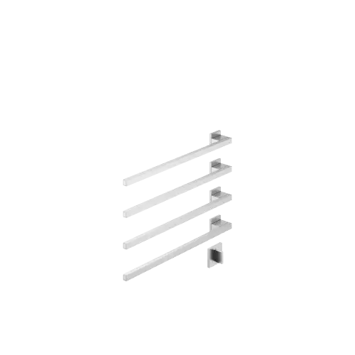Towel warmer , 4-fold , projection left , with control element - Brushed Chrome - Set containing 2 articles