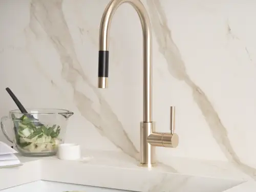 Dornbracht tara ultra design series pulldown inspiration kitchen kitchen faucet brushed champagne