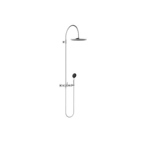 TARA Showerpipe Application with shower mixer 300 mm - Brushed Chrome - Set containing 2 articles
