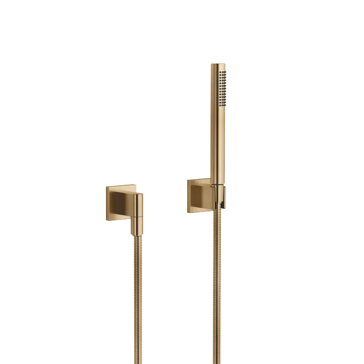Hand shower set with individual rosettes FlowReduce - Brushed Dark Brass - 27 811 980-39 0010