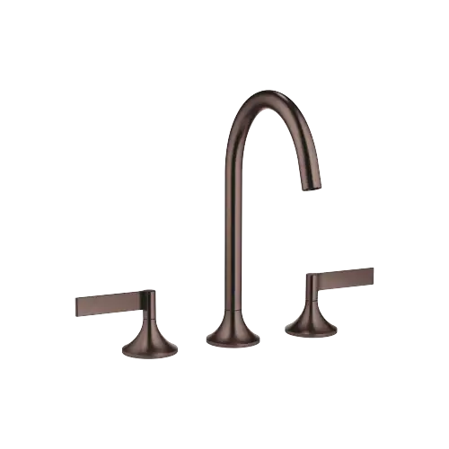 VAIA Three-hole basin mixer with pop-up waste - Brushed Dark Bronze (PVD) - 20 713 819-43