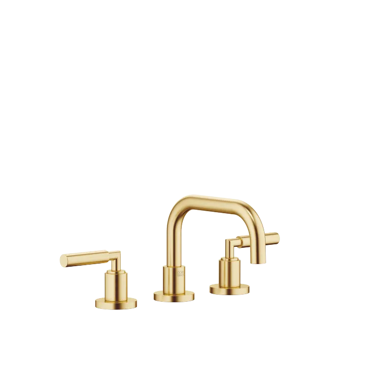 TARA Waschtisch-Dreilochbatterie mit Ablaufgarnitur - Messing gebürstet (23kt Gold) - 20 705 882-28