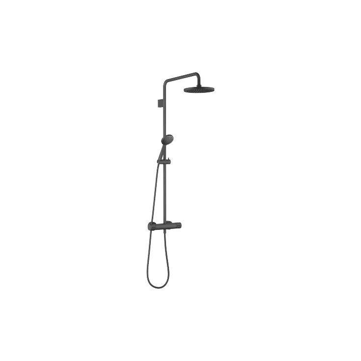 Shower Pipe mit Brause-Thermostat - Schwarz matt - Set aus 2 Artikeln