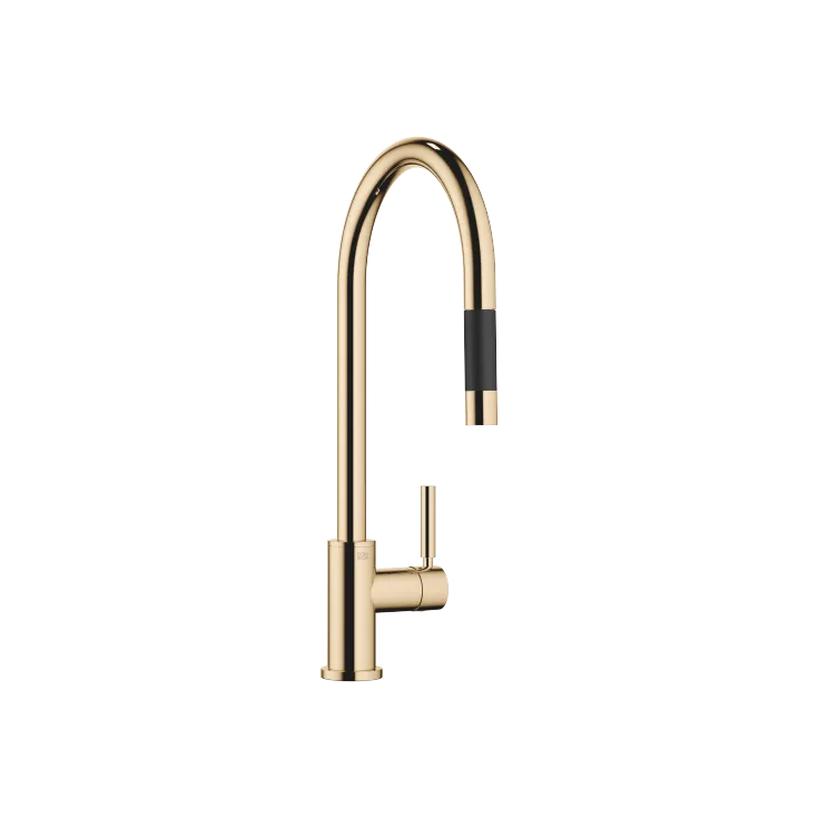 TARA Single-lever mixer Pull-down with spray function - Durabrass (23kt Gold) - 33 870 888-09