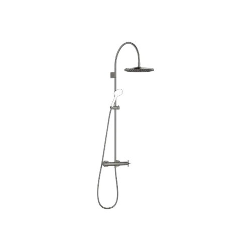 VAIA Showerpipe with shower thermostat without hand shower 300 mm - Brushed Dark Platinum - 34 465 809-99 0070