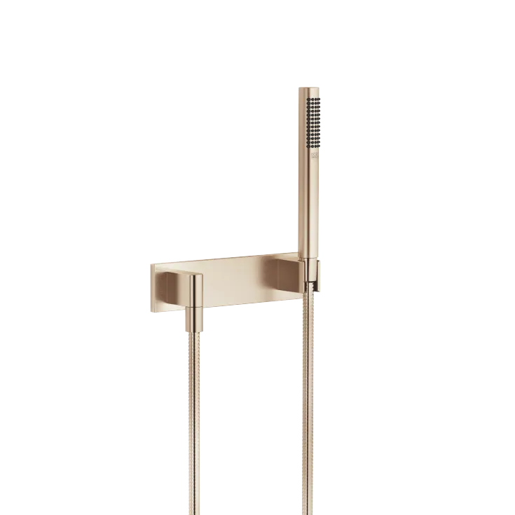 Hand shower set with cover plate - Brushed Champagne (22kt Gold) - 27 818 980-46