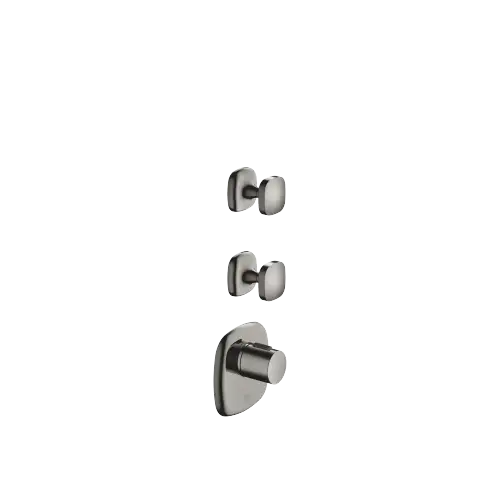 COYA xTOOL Thermostatmodul mit 2 Ventilen - Dark Chrome - Set aus 3 Artikeln