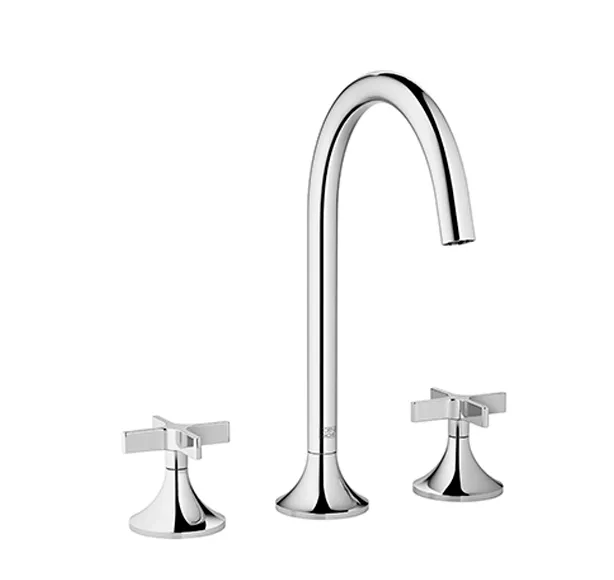 VAIA Three-hole lavatory mixer with drain - Brushed Dark Bronze (PVD) - 20 713 809-43 0010