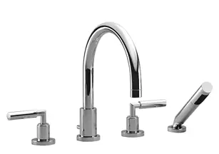 TARA Bath shower set for bath rim or tile edge installation - Brushed Dark Bronze (PVD) - 27 512 882-43 0050