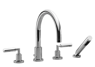 TARA Bath shower set for bath rim or tile edge installation - Brushed Dark Bronze (PVD) - 27 512 882-43 0050