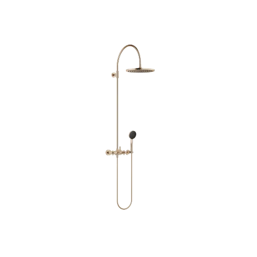 TARA Showerpipe Application with shower mixer 300 mm - Brushed Champagne (22kt Gold) - Set containing 2 articles