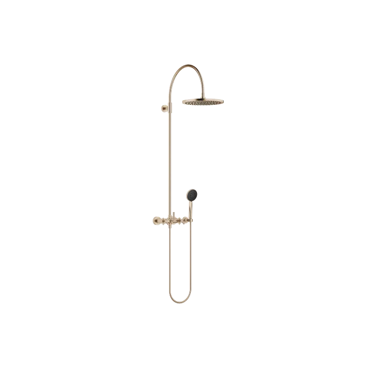 TARA Shower Pipe mit Brausebatterie 300 mm - Champagne gebürstet (22kt Gold) - Set aus 2 Artikeln