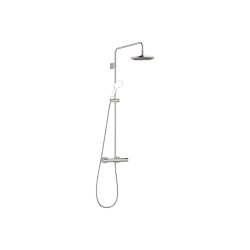 Showerpipe with shower thermostat without hand shower FlowReduce 220 mm - Brushed Platinum - 34 464 979-06 0050