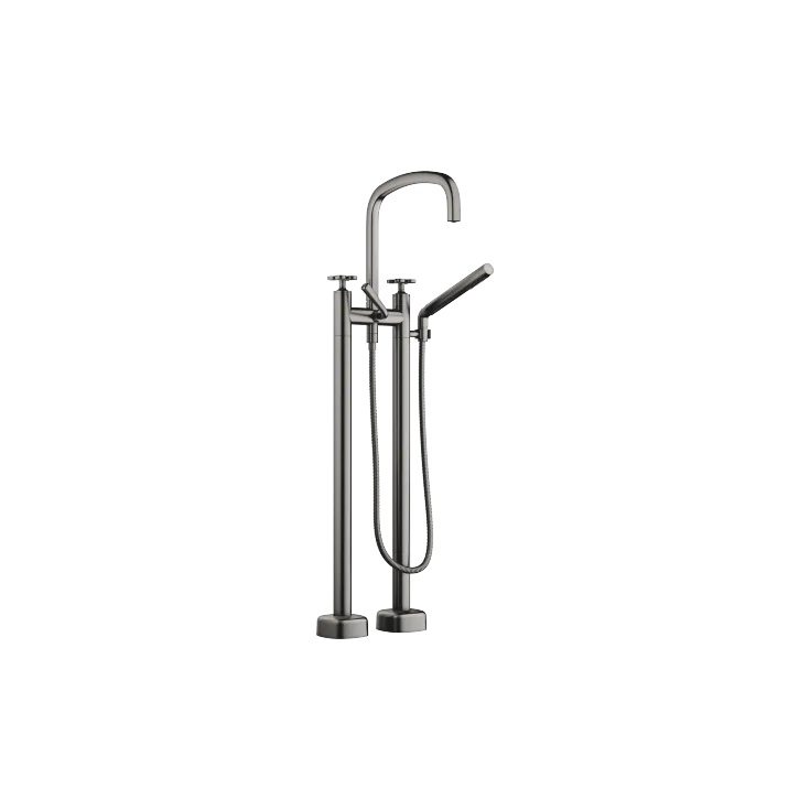 Two-hole bath mixer for free-standing assembly with hand shower set - 25 943 424-99