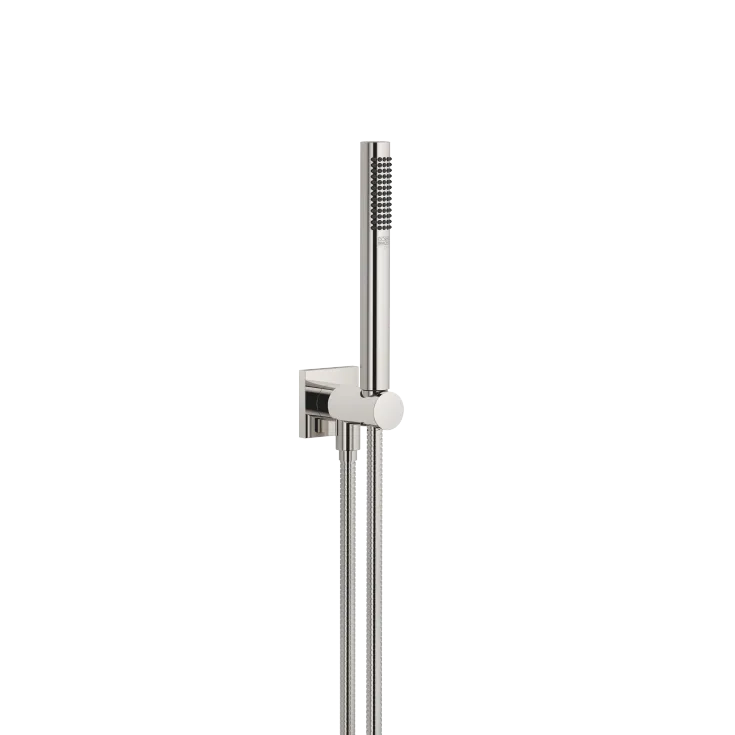 Schlauchbrausegarnitur mit integriertem Brausehalter - Platin - 27 802 970-08