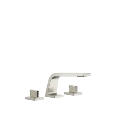 CL.1 Mélangeur lavabo à 3 trous sans garniture d’écoulement - Platine brossé - Set contenant 3 articles
