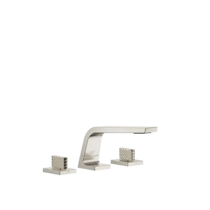 CL.1 Three-hole basin mixer without pop-up waste - Brushed Platinum - Set containing 3 articles