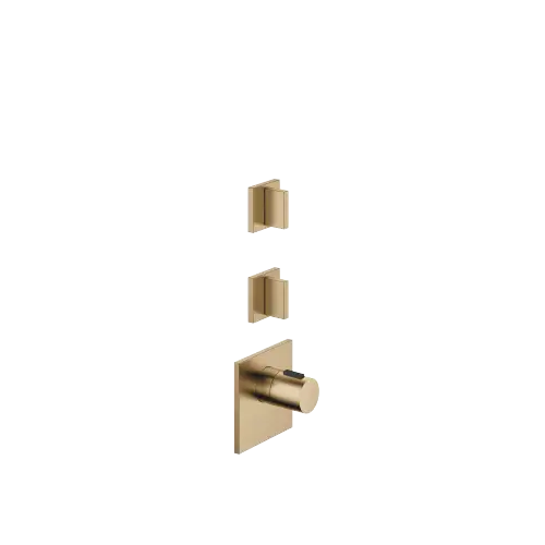 MEM xTOOL Thermostat module with 2 valves - Brushed Dark Brass (PVD) - Set containing 3 articles