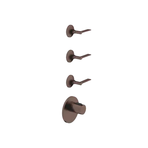 VAIA xTOOL Thermostatmodul mit 3 Ventilen - Dark Bronze gebürstet (PVD) - Set aus 4 Artikeln