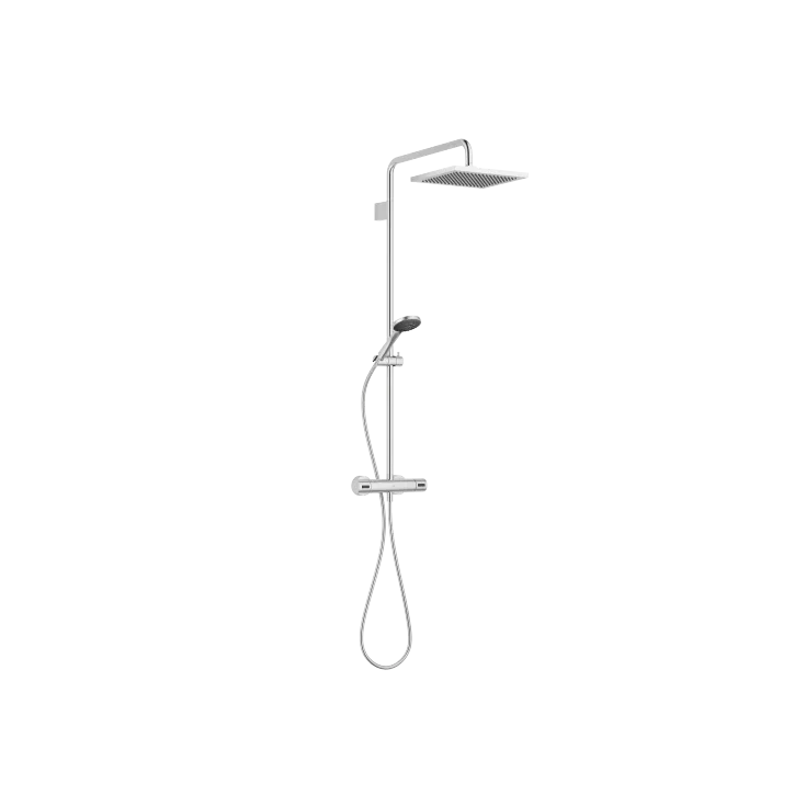 SERIES SPECIFIC Showerpipe with shower thermostat - Brushed Chrome - Set containing 2 articles