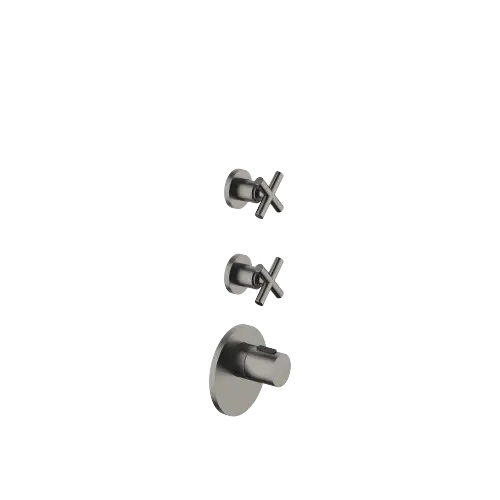 TARA xTOOL Thermostat module with 2 valves - Brushed Dark Platinum - Set containing 3 articles
