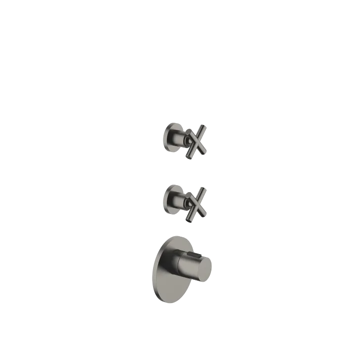TARA xTOOL Modulo termostato con 2 rubinetti - Dark Platinum spazzolato - Set contenente 3 articoli