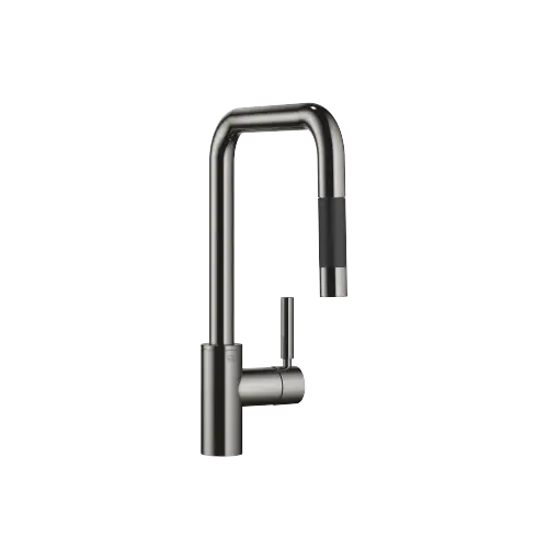 META SQUARE Single-lever mixer Pull-down with spray function - Dark Chrome - 33 870 861-19 0010
