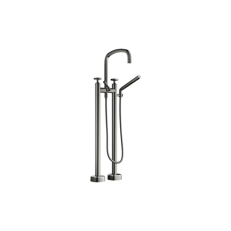 COYA Two-hole bath mixer for free-standing assembly with hand shower set - Dark Chrome - 25 943 404-19