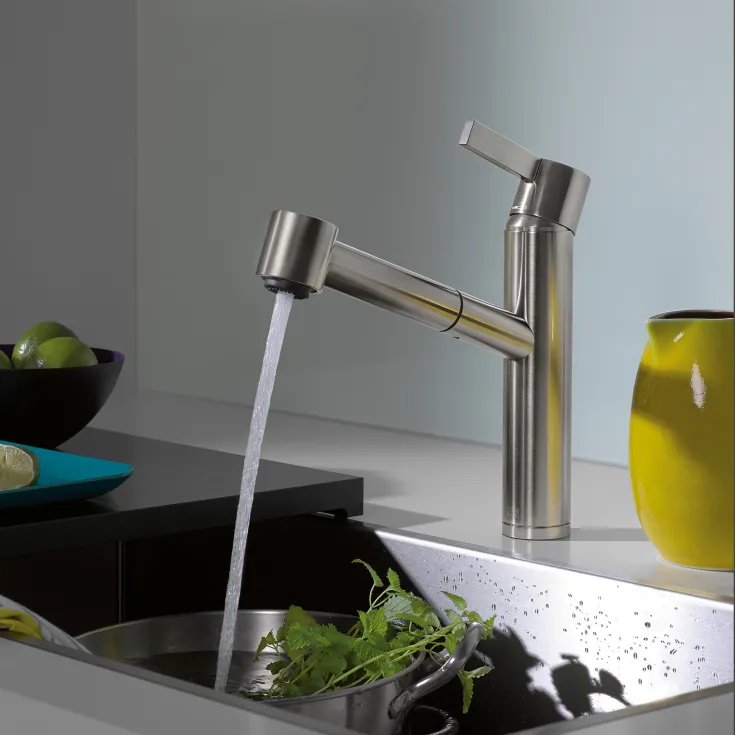 ENO Chrome Kitchen faucets: Single-lever mixer Pull-out with spray 