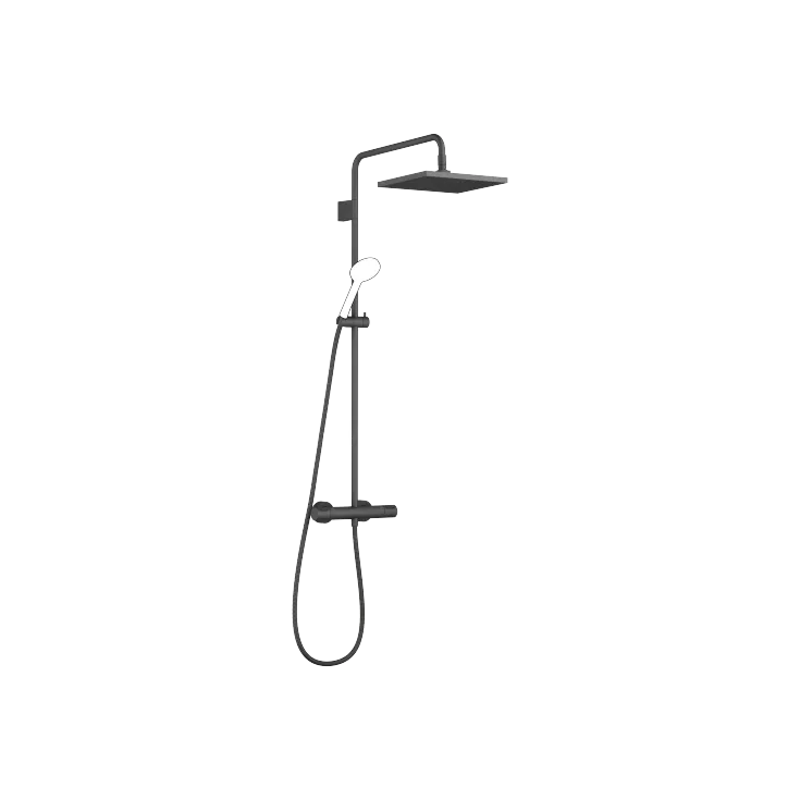 Shower pipe with shower thermostat without hand shower - Matte Black - 34 464 980-33 0010