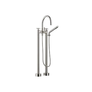 TARA Two-hole bath mixer for free-standing assembly with hand shower set - Platinum - 25 943 892-08