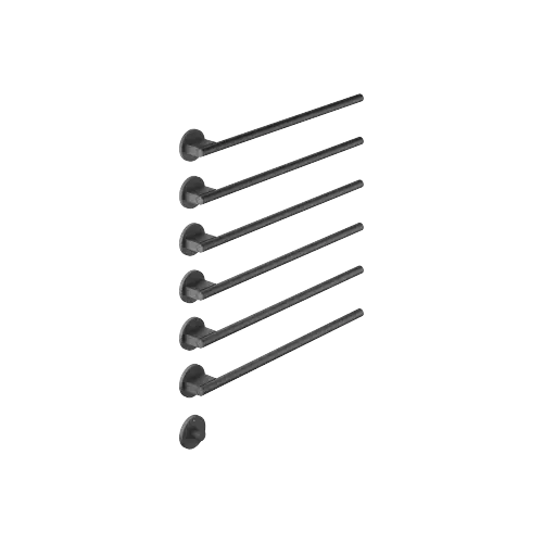 Handtuchwärmer , 6-fach , Ausladung rechts , mit Bedienelement - Schwarz matt - Set aus 2 Artikeln