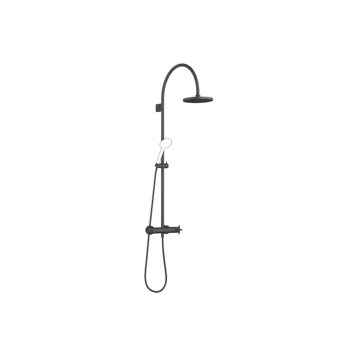 TARA Shower pipe with shower thermostat without hand shower 220 mm - Matte Black - 34 458 892-33 0050
