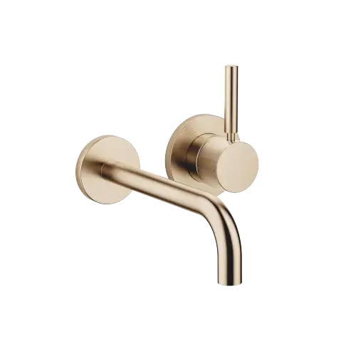 META Wall-mounted single-lever basin mixer with individual rosettes - Brushed Light Gold (PVD) - 36 862 660-27