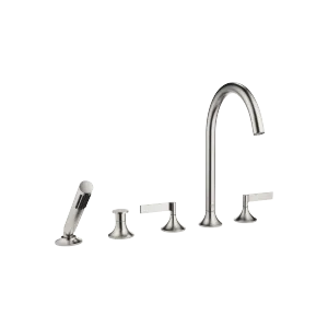 VAIA Five-hole bath mixer for deck mounting with diverter - Brushed Platinum - 27 522 819-06