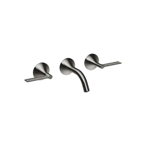 VAIA Wall-mounted basin mixer without pop-up waste - Dark Chrome - 36 702 819-19