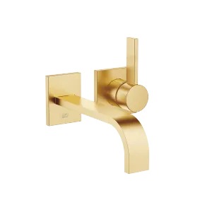 MEM Wall-mounted single-lever basin mixer without pop-up waste - Brushed Durabrass (23kt Gold) - 36 861 782-28 0010