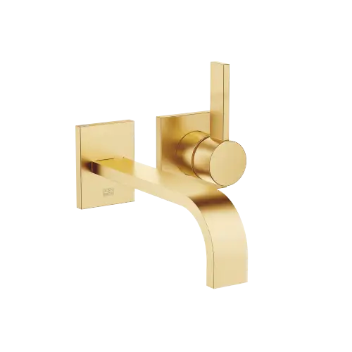 MEM Wall-mounted single-lever basin mixer without pop-up waste - Brushed Durabrass (23kt Gold) - 36 861 782-28 0010