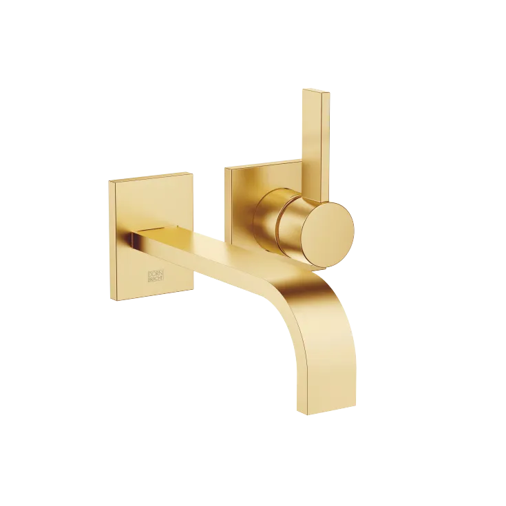 MEM Wall-mounted single-lever basin mixer without pop-up waste - Brushed Durabrass (23kt Gold) - 36 861 782-28 0010